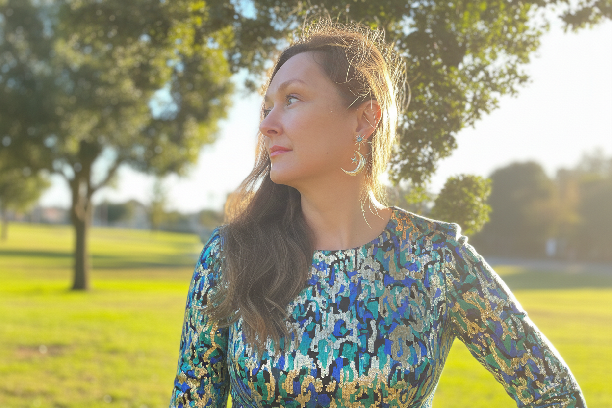 Crescent Moon Celestial Earrings.