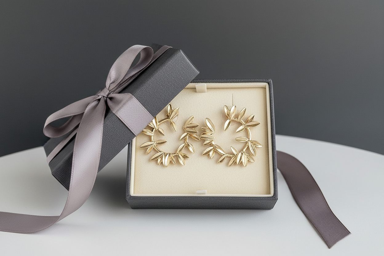 Gold Wreath Stud Earrings