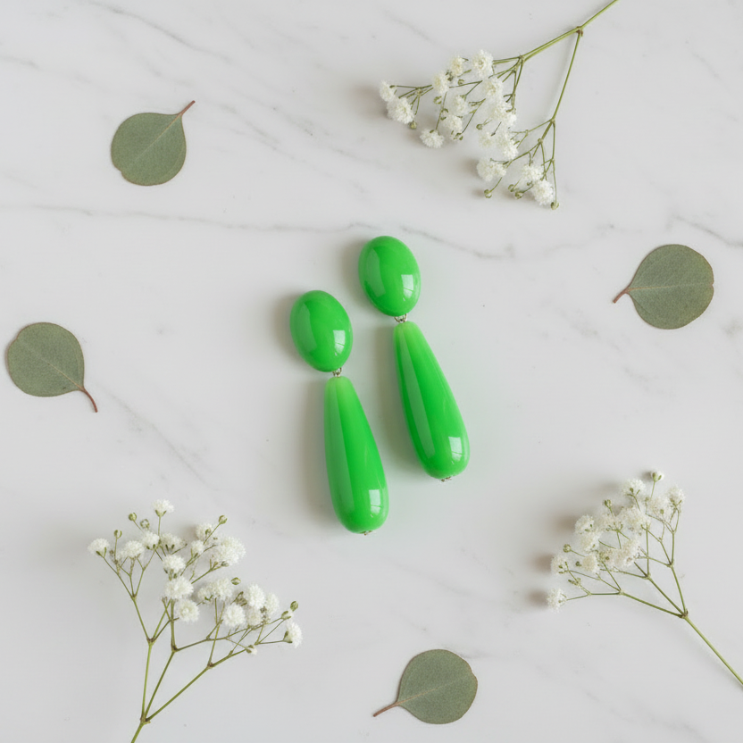 Jade Green Teardrop Earrings