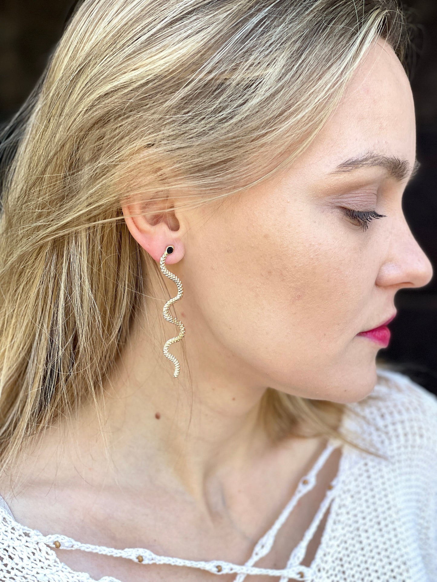 golden snakes earrings