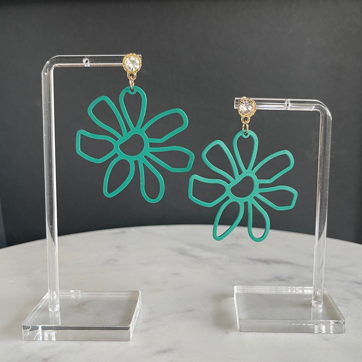 Large Flower Drop Earrings