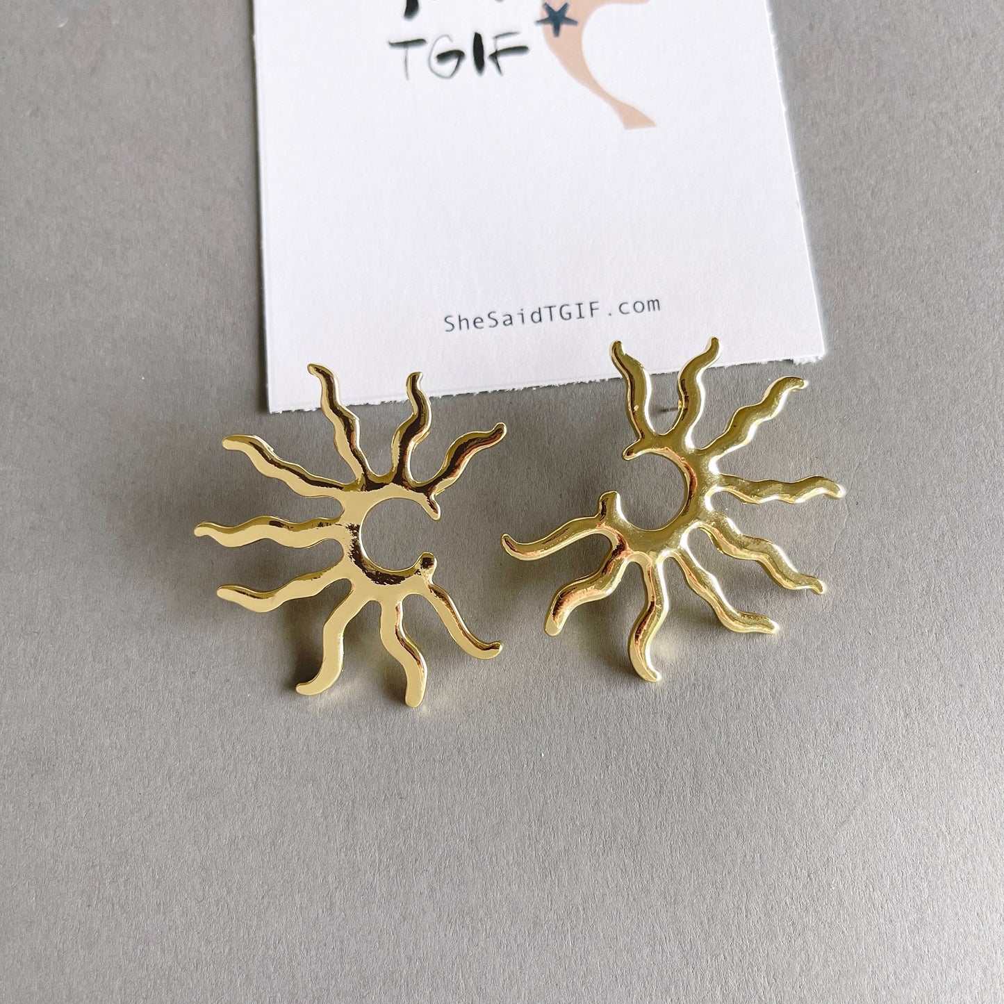 Gold Sun Earrings