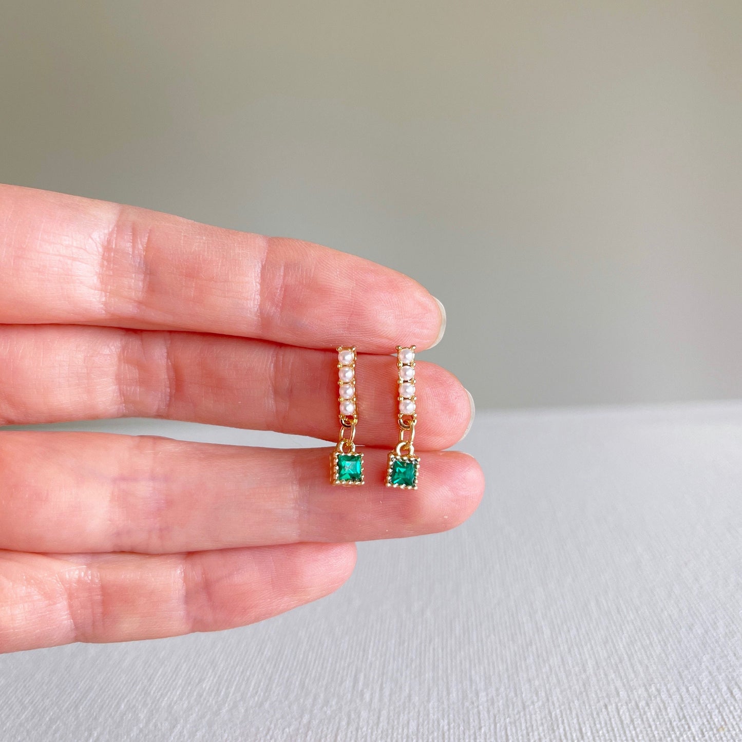 Emerald Green Studs