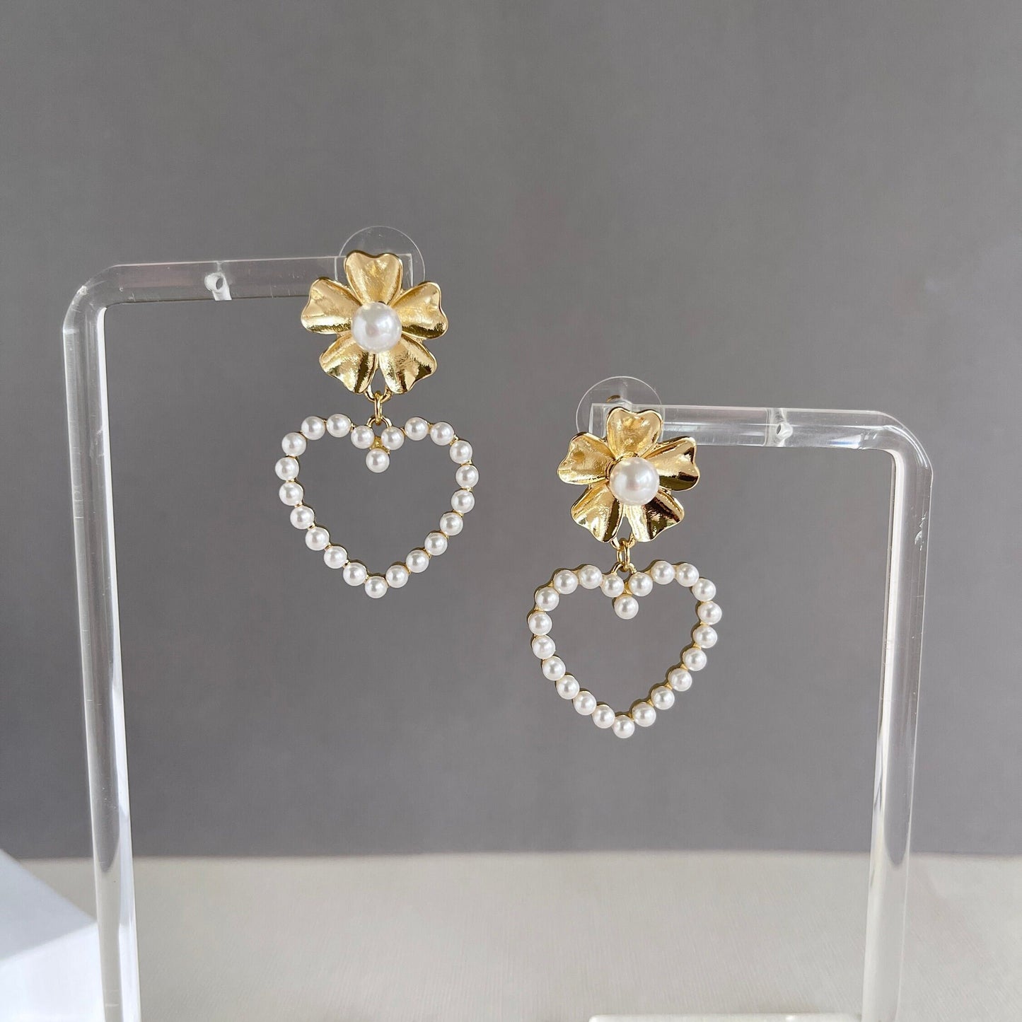 Pearl Heart Girly Earrings