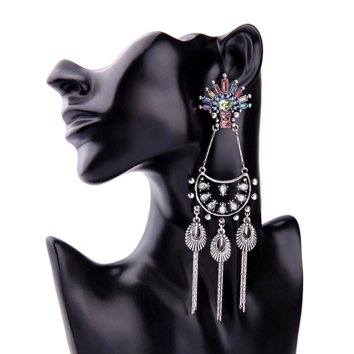 Vintage Silver Statement Earrings
