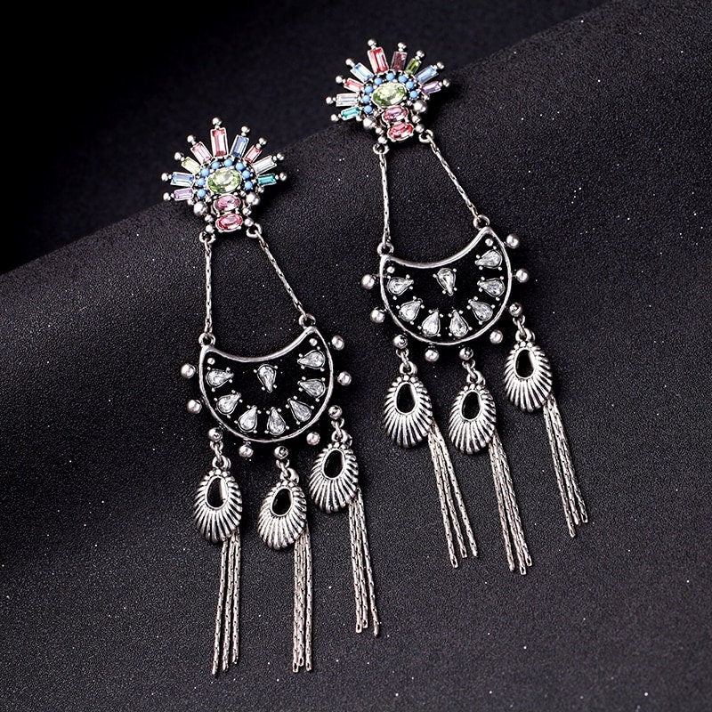 Vintage Silver Statement Earrings