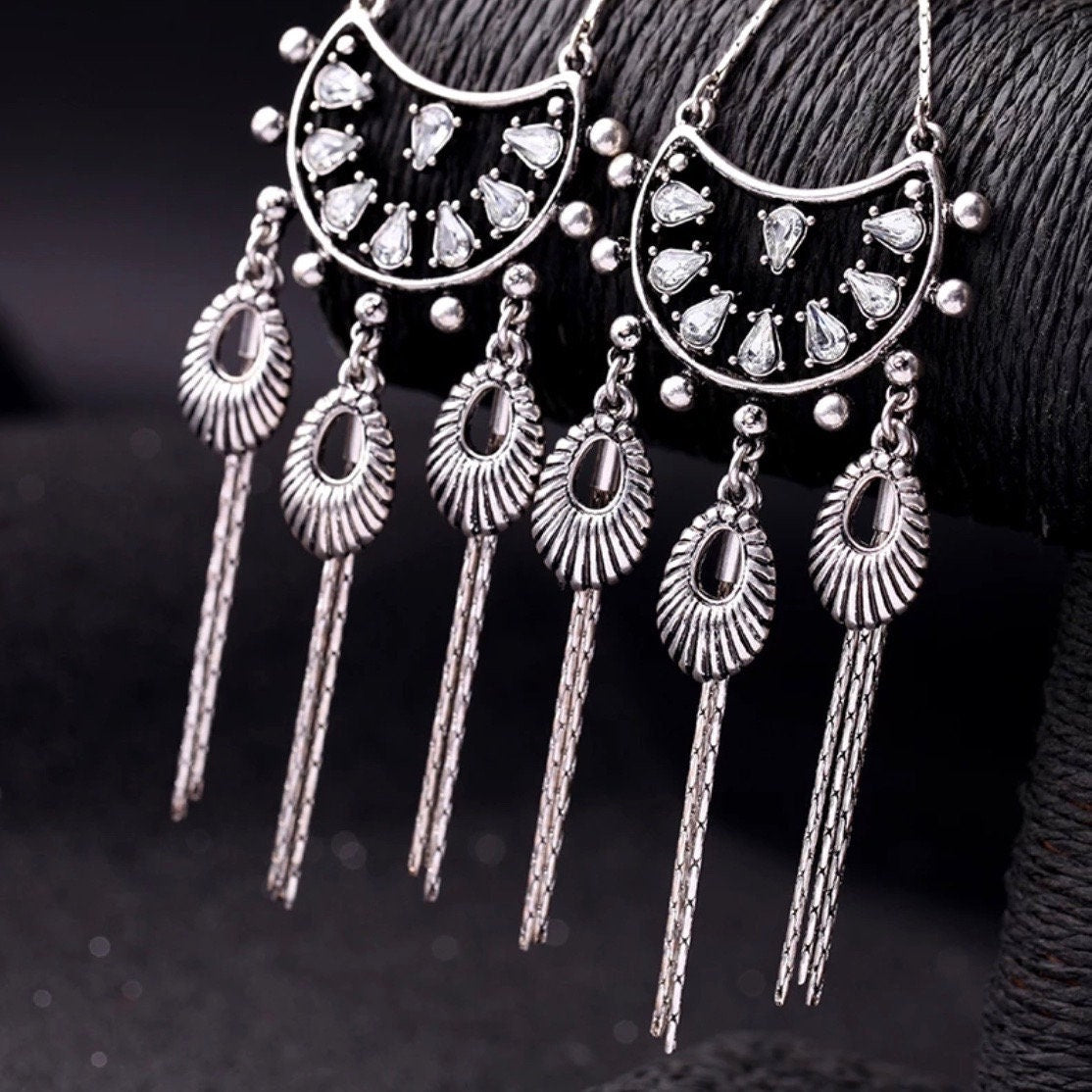 Vintage Silver Statement Earrings