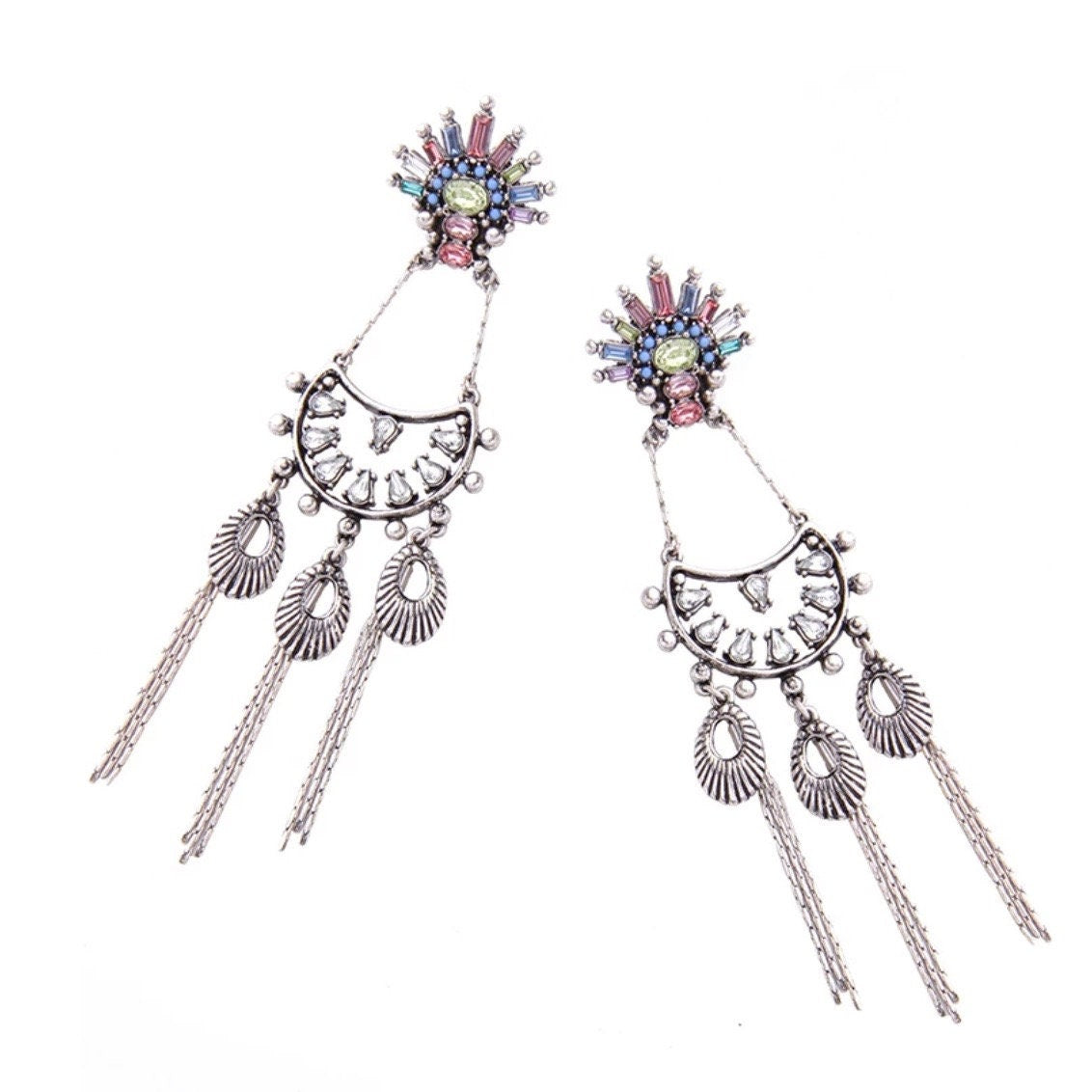 Vintage Silver Statement Earrings