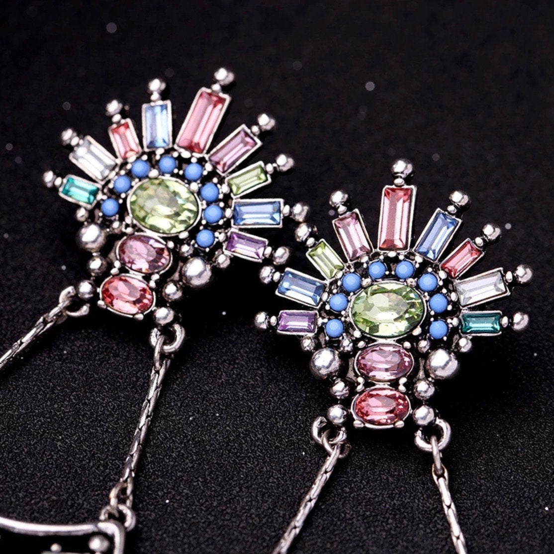 Vintage Silver Statement Earrings