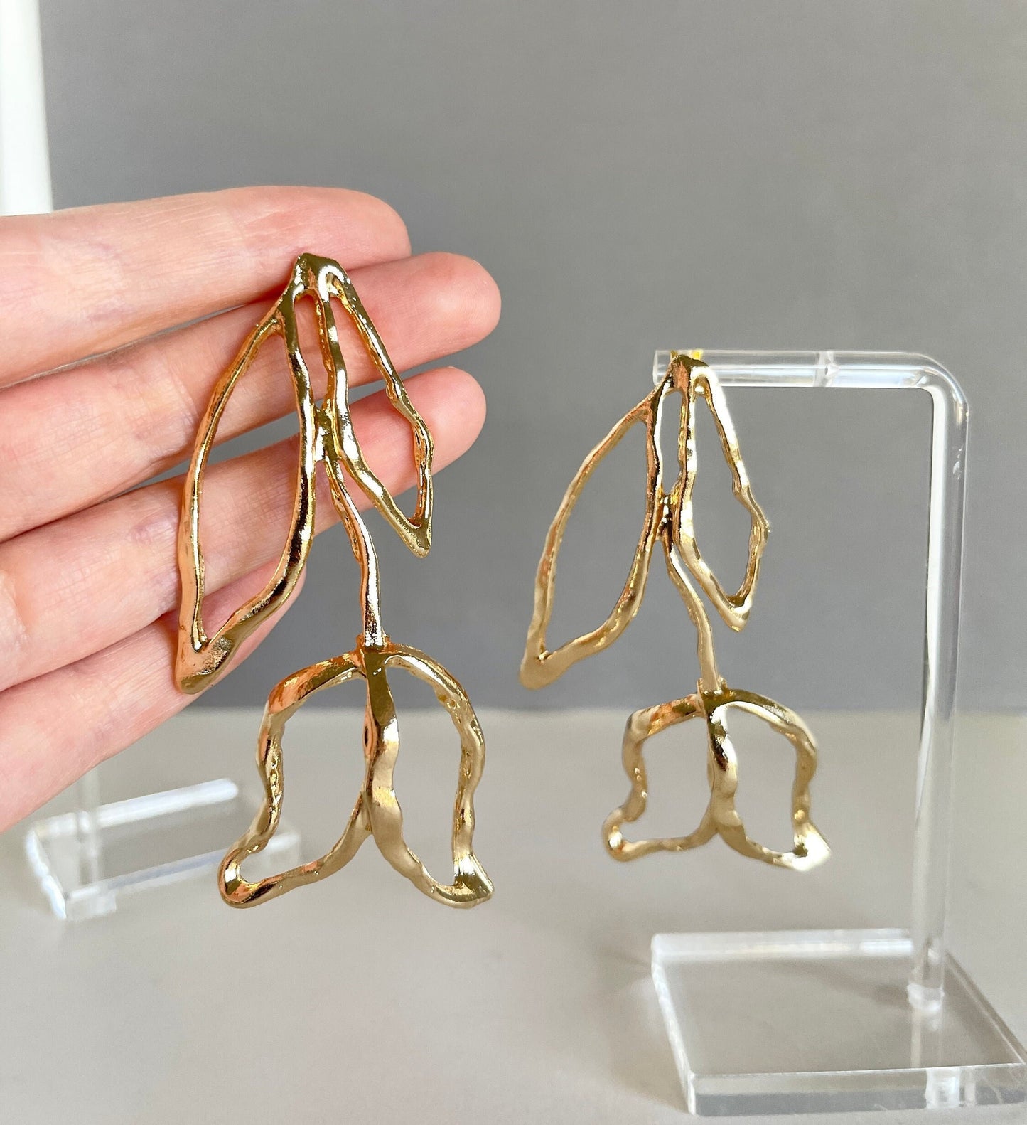 Gold Tulip Earrings