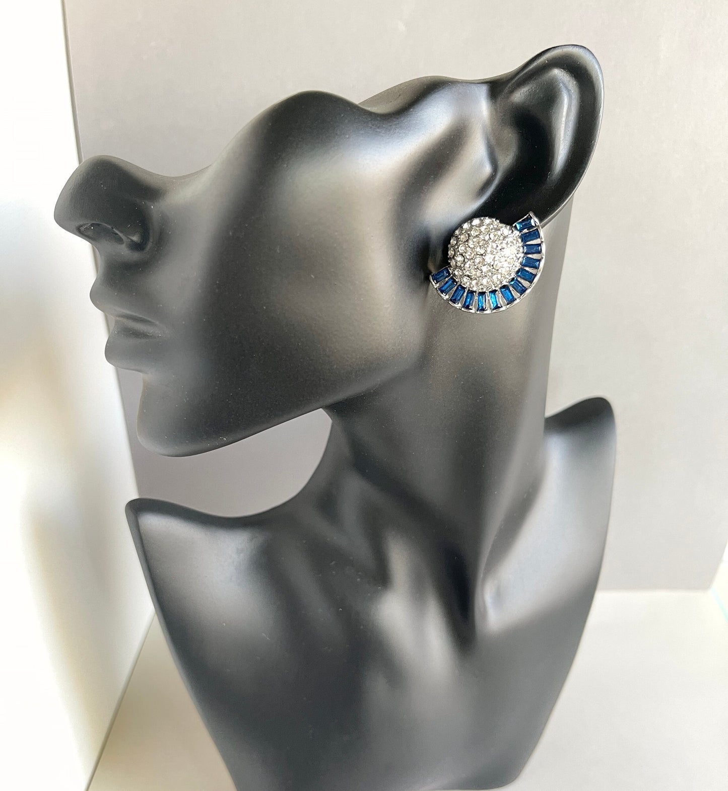 Blue Crystal Silver Earrings