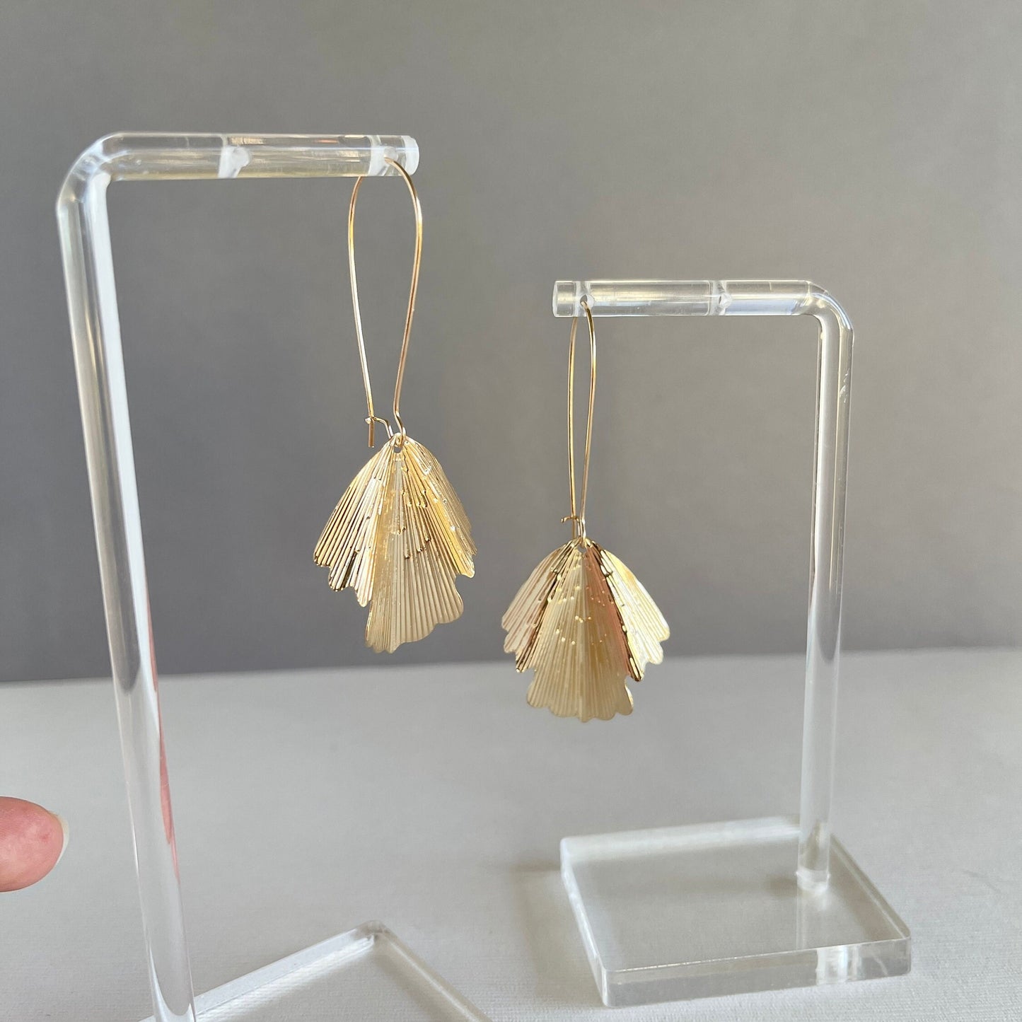 Gold Leaf Drop Earrings