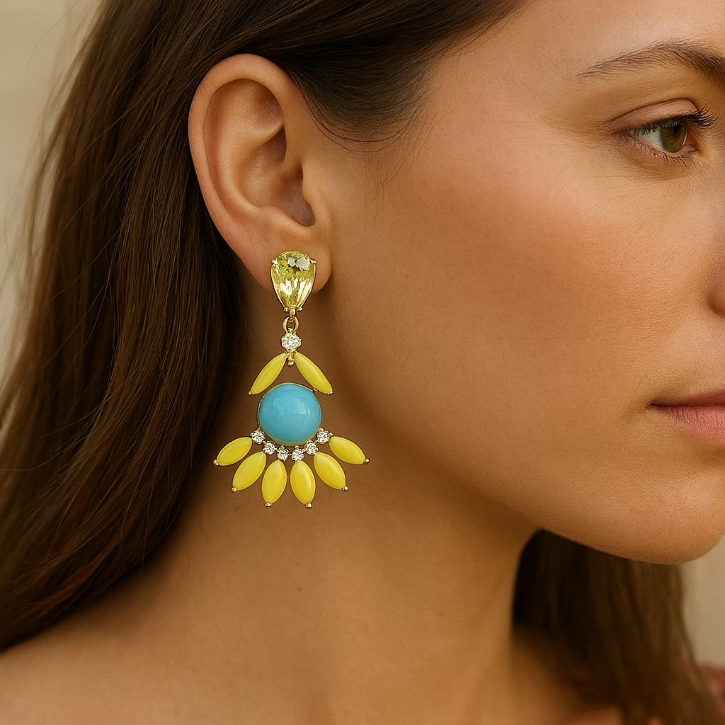 Geometric Crystal Earrings