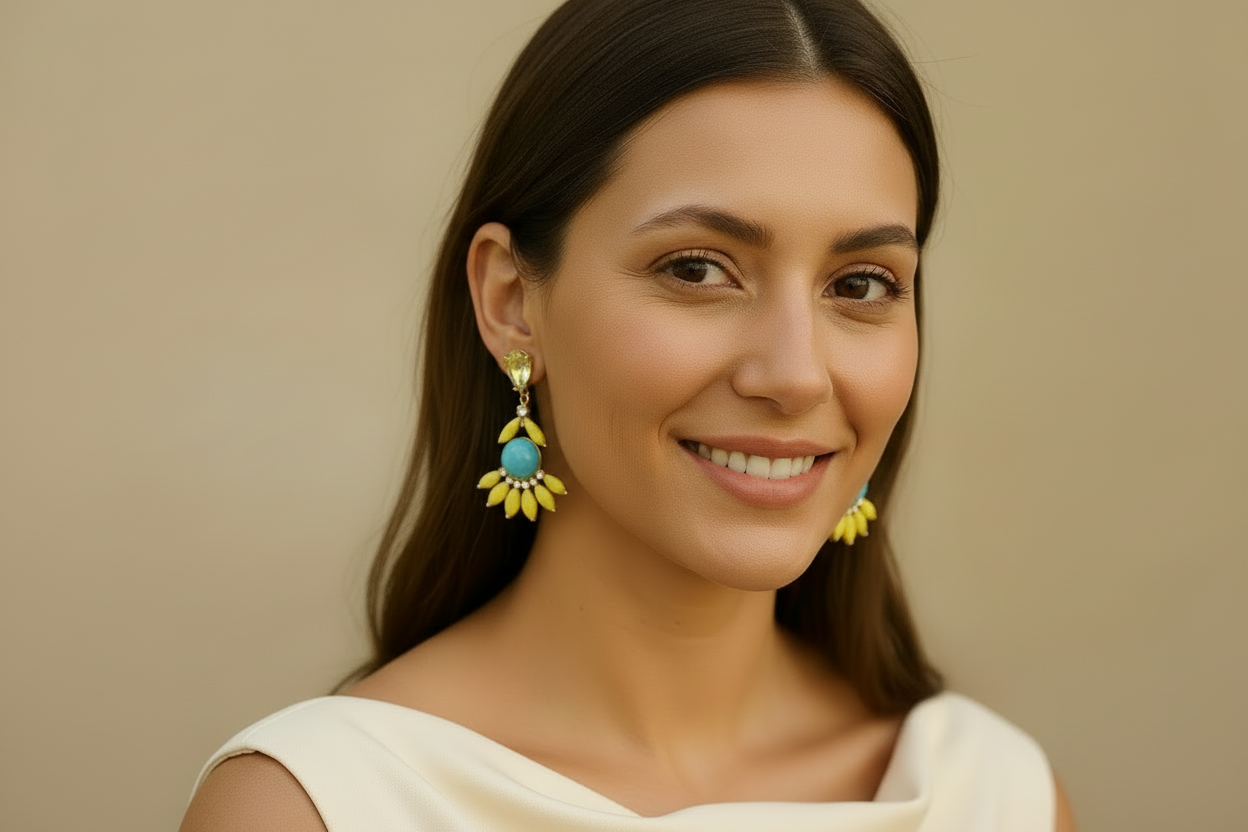 Geometric Crystal Earrings