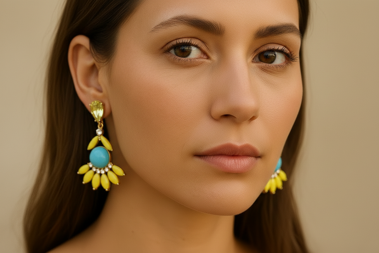 Geometric Crystal Earrings