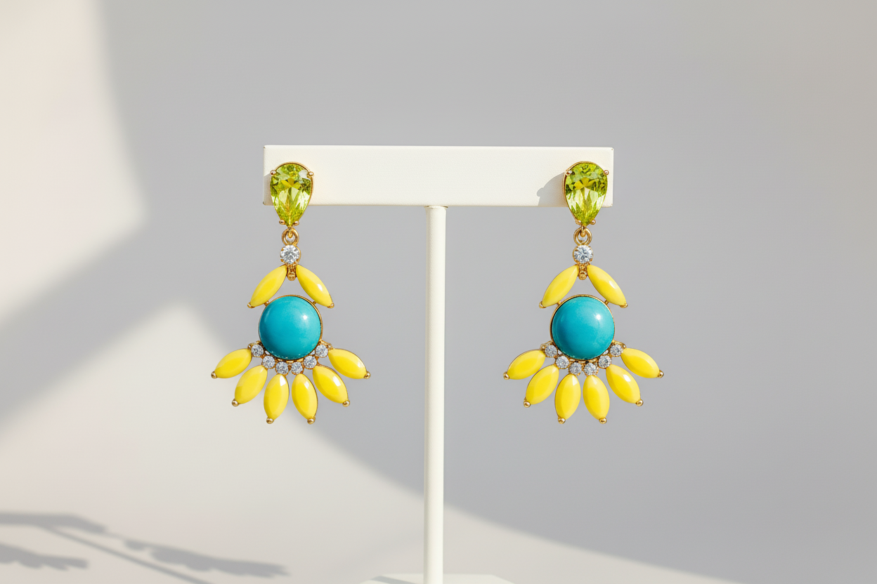 Geometric Crystal Earrings