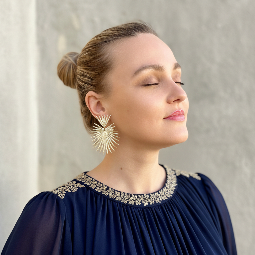 Gold Star Statement Earrings