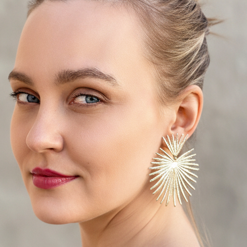 Gold Star Statement Earrings