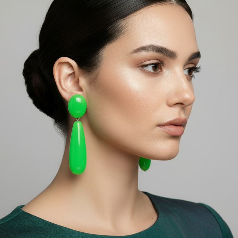 Jade Green Teardrop Earrings
