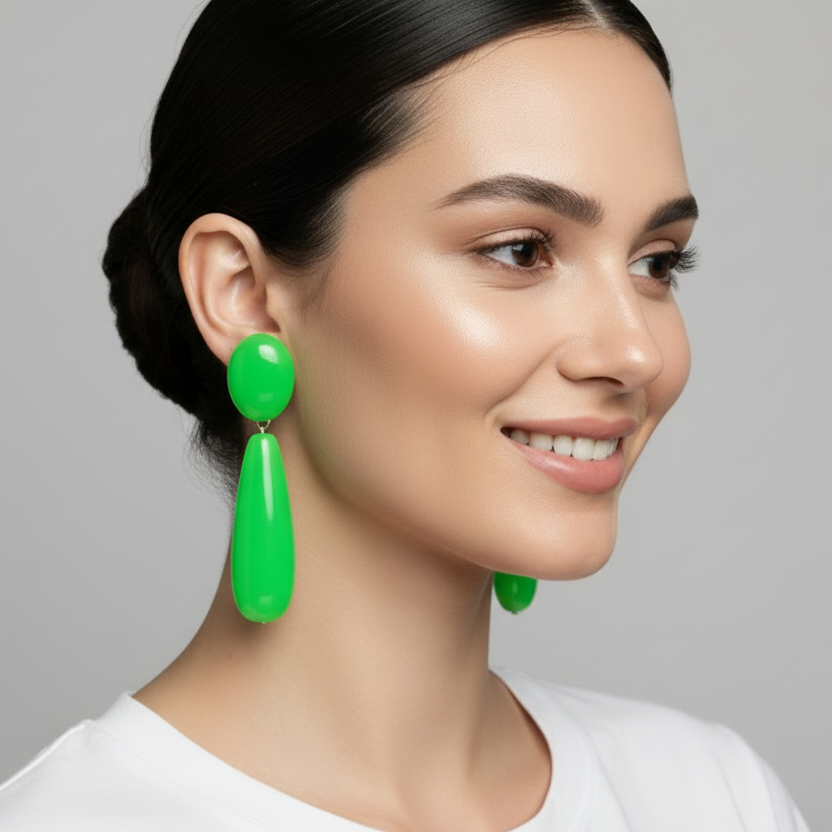 Jade Green Teardrop Earrings