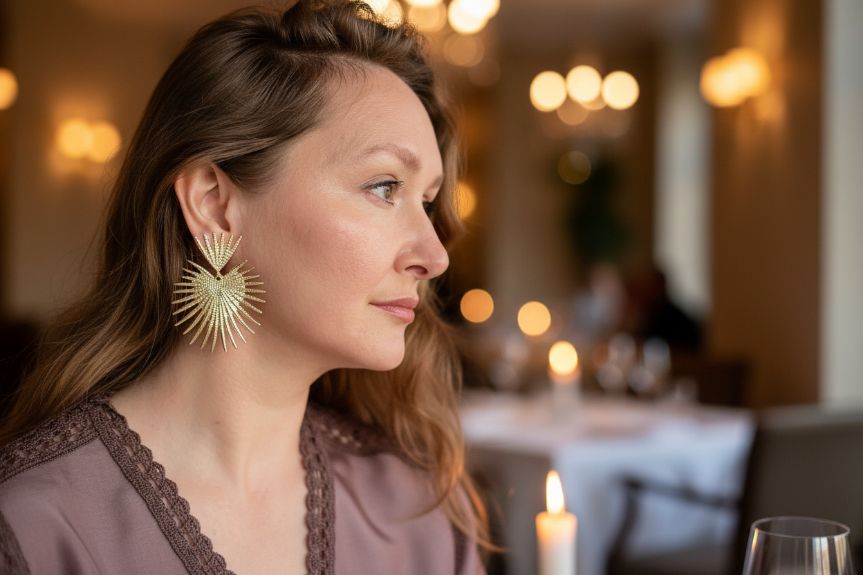 Gold Star Statement Earrings