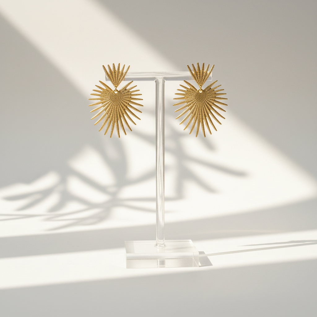 Gold Star Statement Earrings