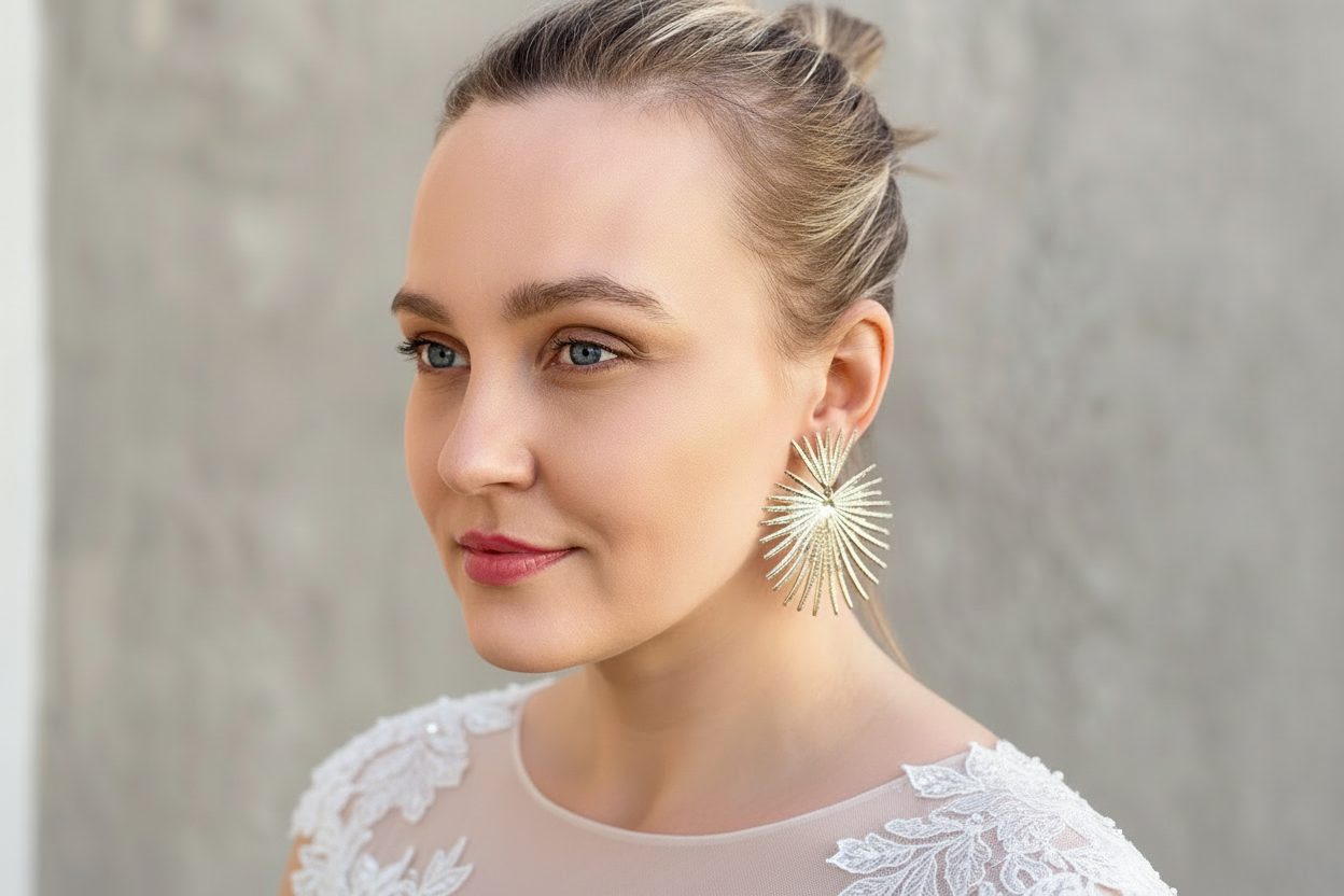 Gold Star Statement Earrings