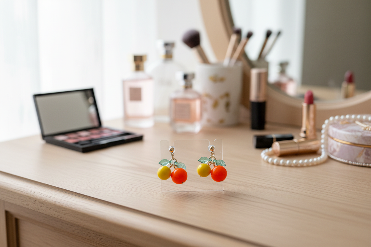 Red Cherry Earrings — Lightweight Everyday Jewelry — Gift For Her