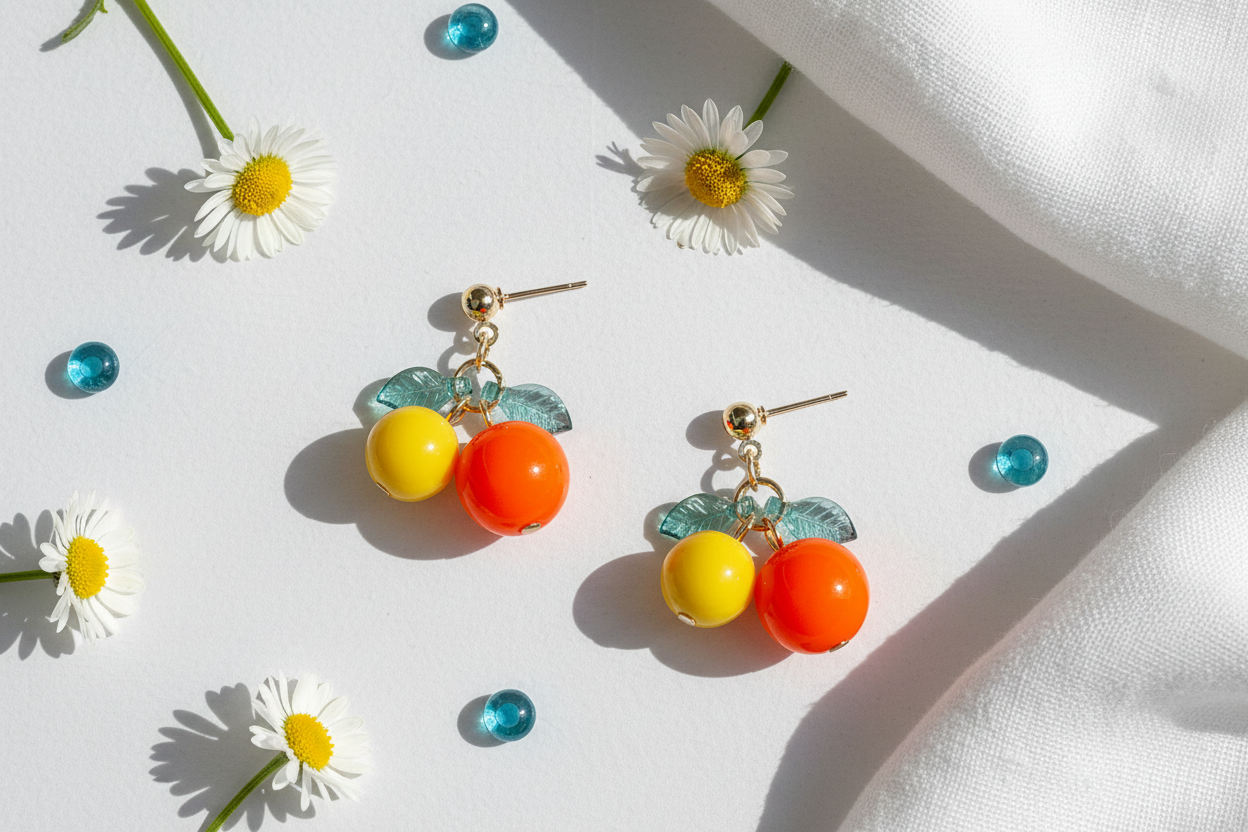 Red Cherry Earrings — Lightweight Everyday Jewelry — Gift For Her