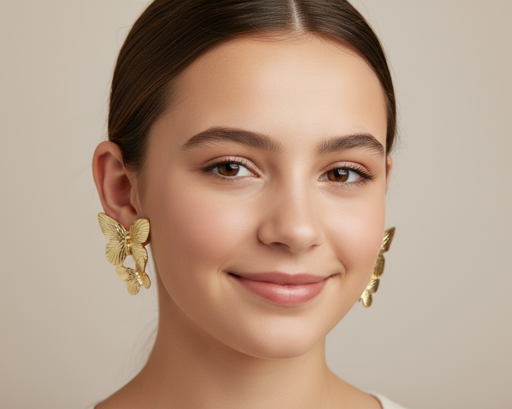 Gold Butterfly Earrings