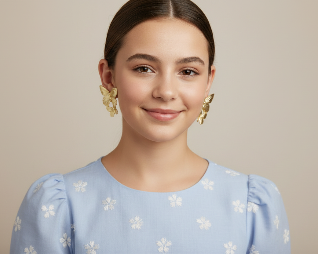 Gold Butterfly Earrings