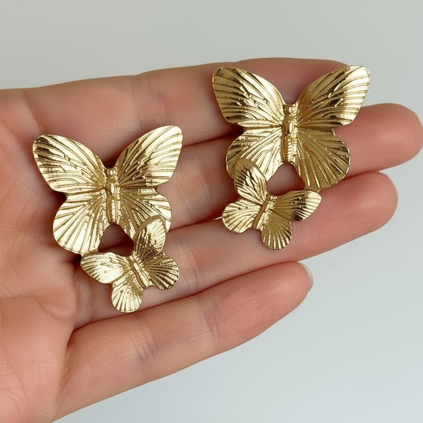 Gold Butterfly Earrings
