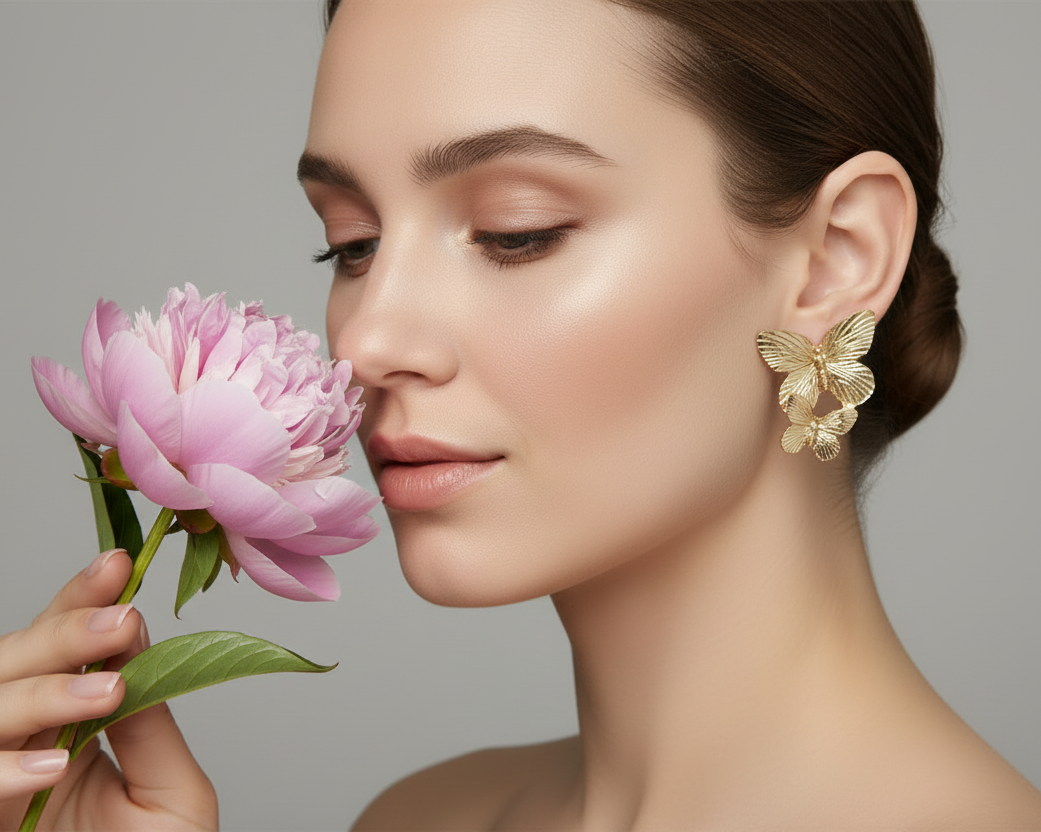 Gold Butterfly Earrings