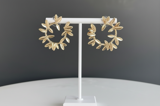 Gold Wreath Stud Earrings