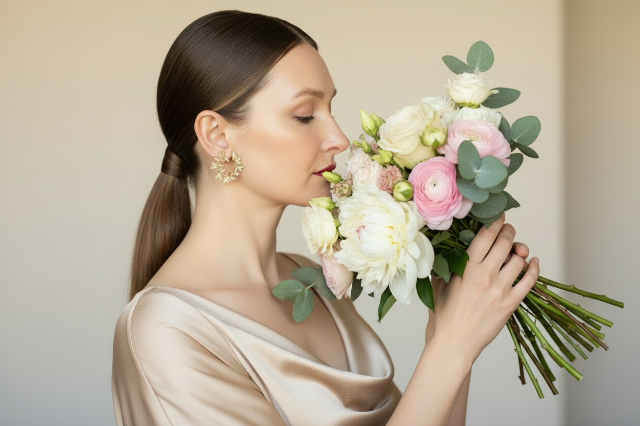 Gold Wreath Stud Earrings