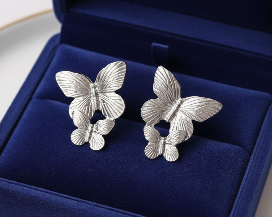 Silver Butterfly Earrings