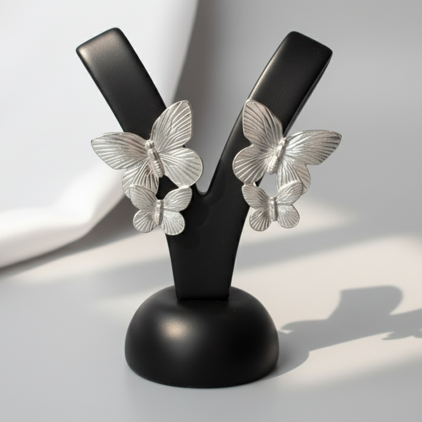 Silver Butterfly Earrings