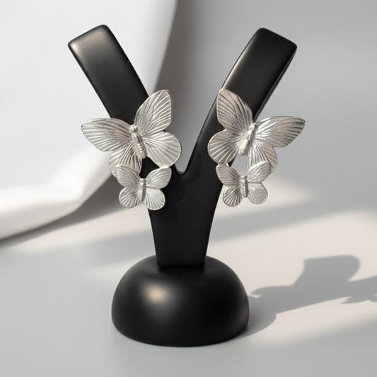Silver Butterfly Earrings