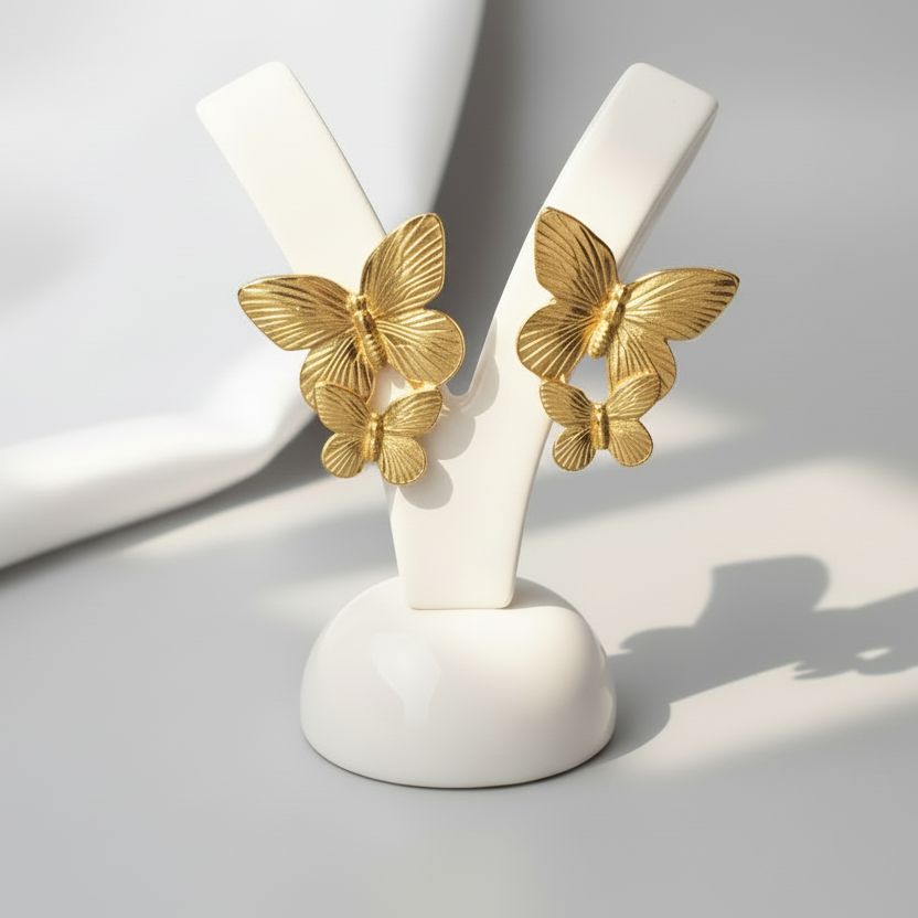 Gold Butterfly Earrings