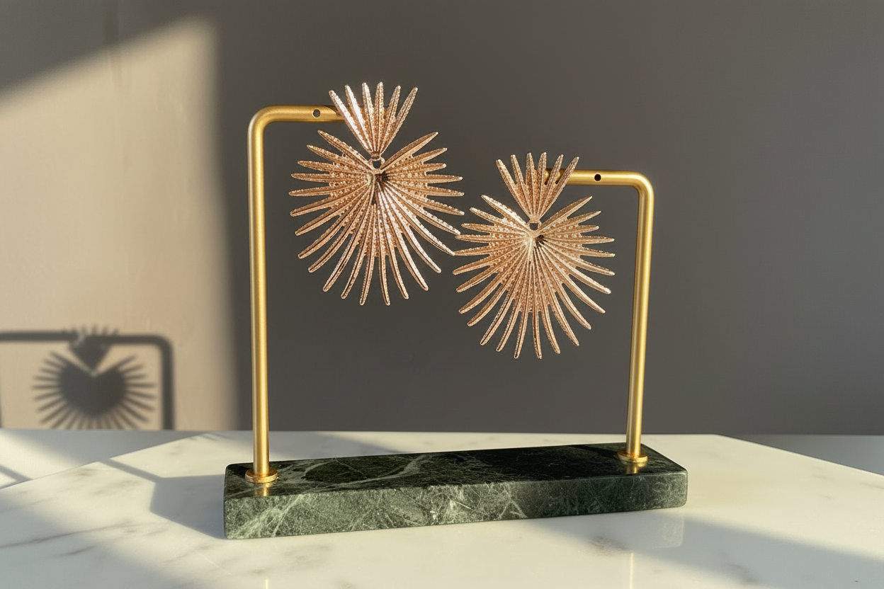 Rose Gold Star Statement Earrings