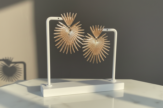 Rose Gold Star Statement Earrings