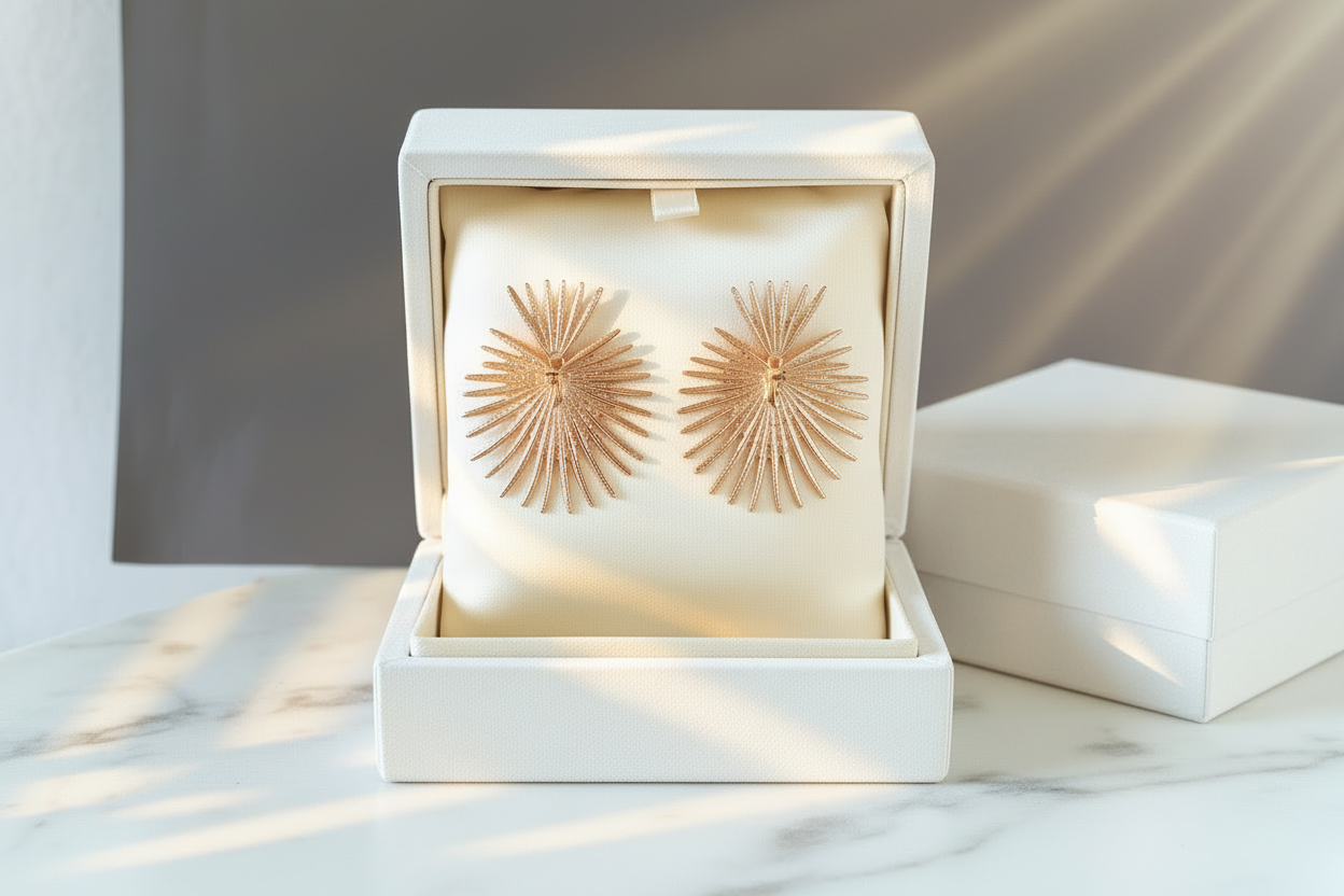 Rose Gold Star Statement Earrings