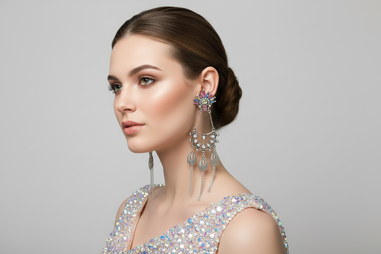 Vintage Silver Statement Earrings