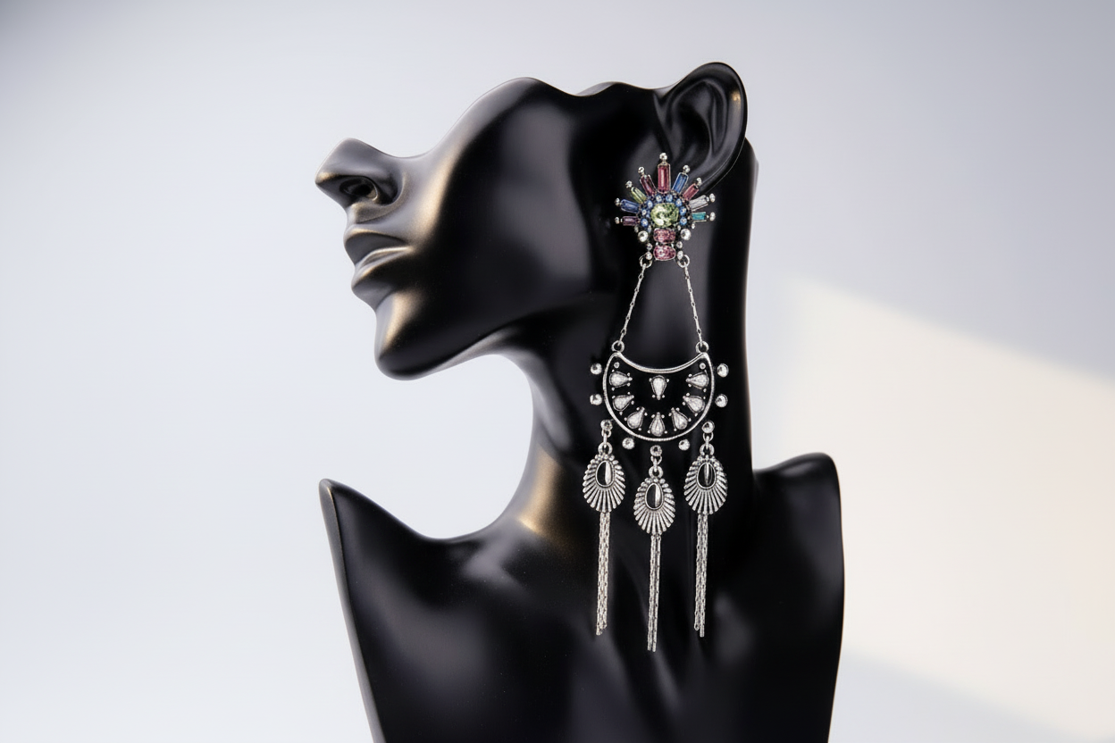 Vintage Silver Statement Earrings