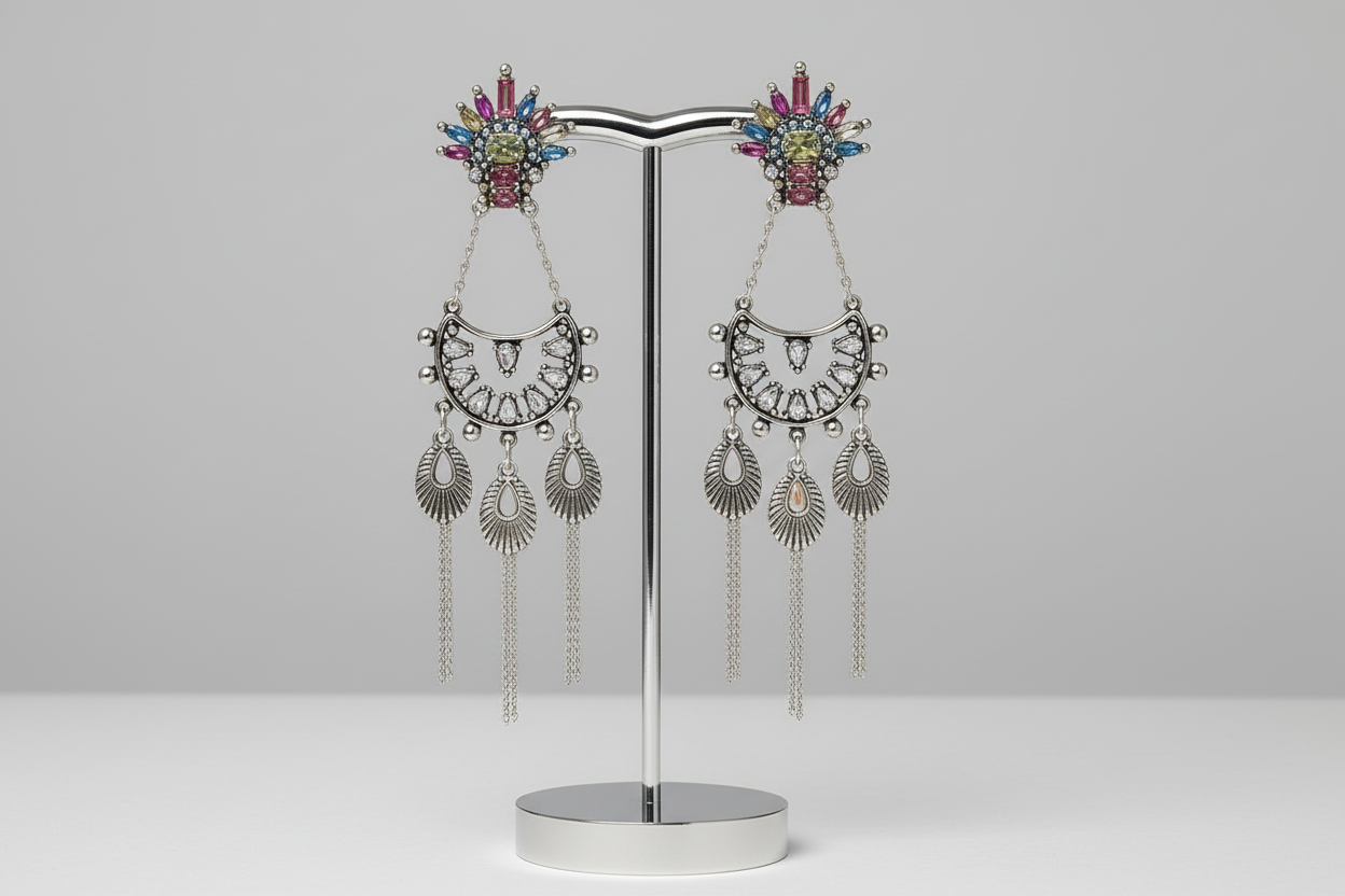 Vintage Silver Statement Earrings