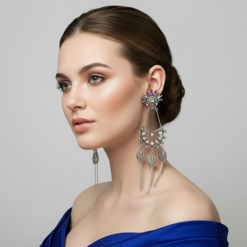 Vintage Silver Statement Earrings