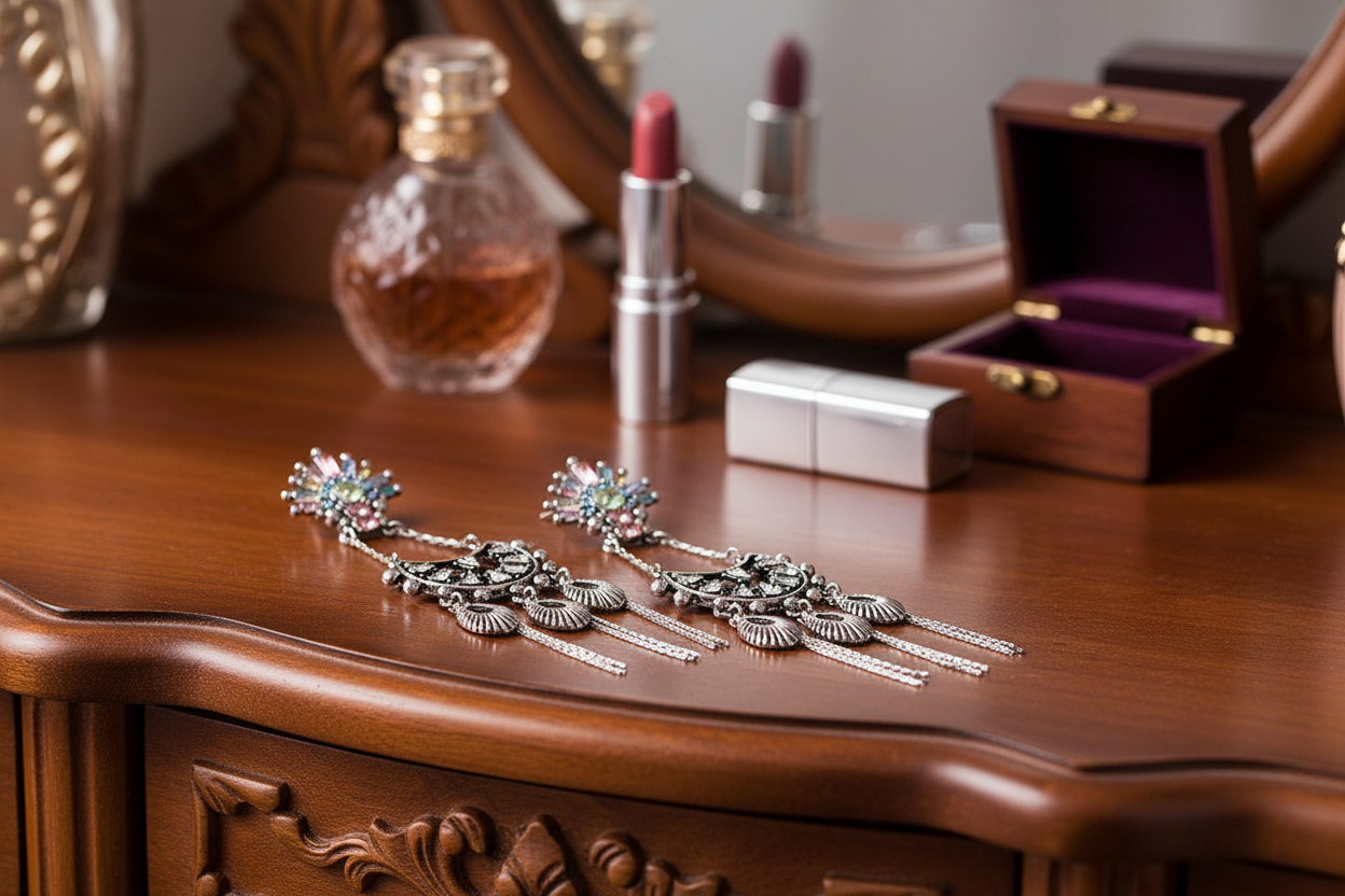 Vintage Silver Statement Earrings