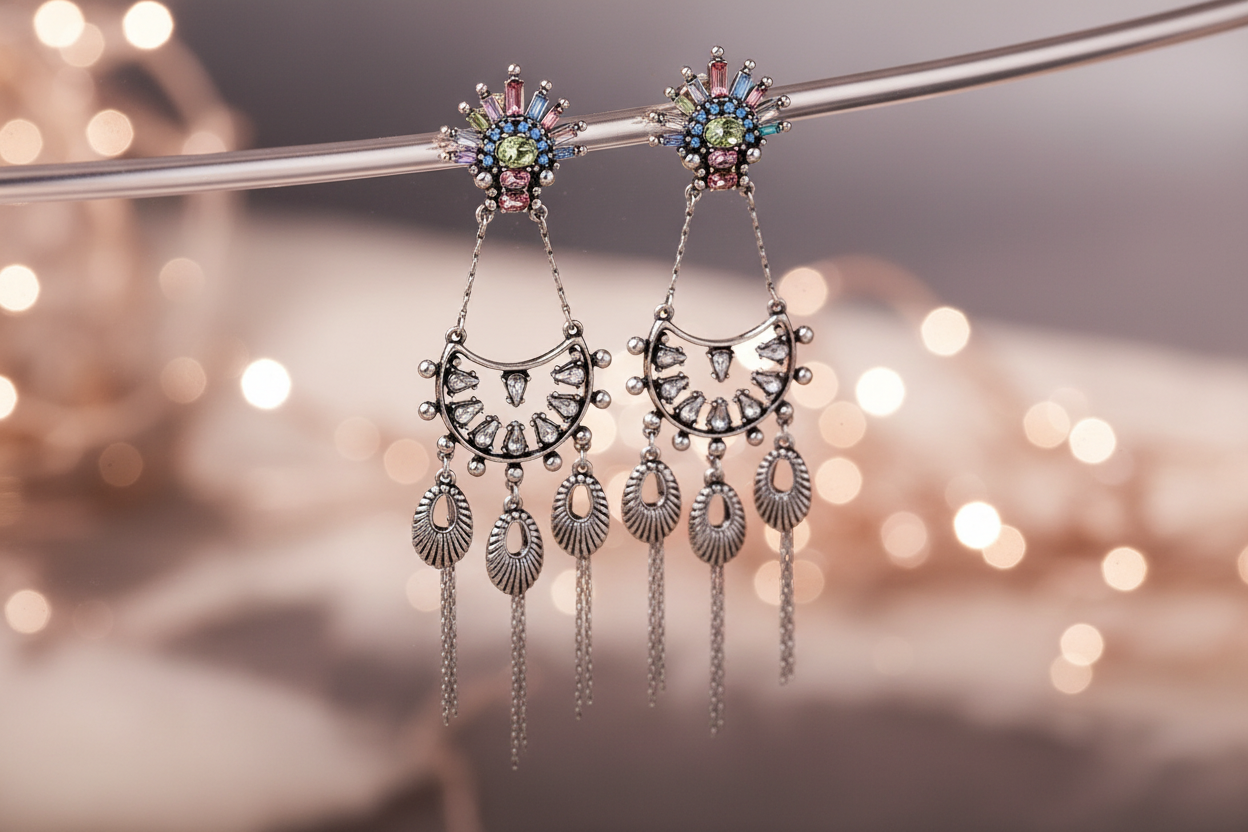 Vintage Silver Statement Earrings