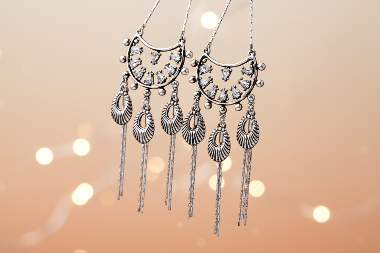 Vintage Silver Statement Earrings
