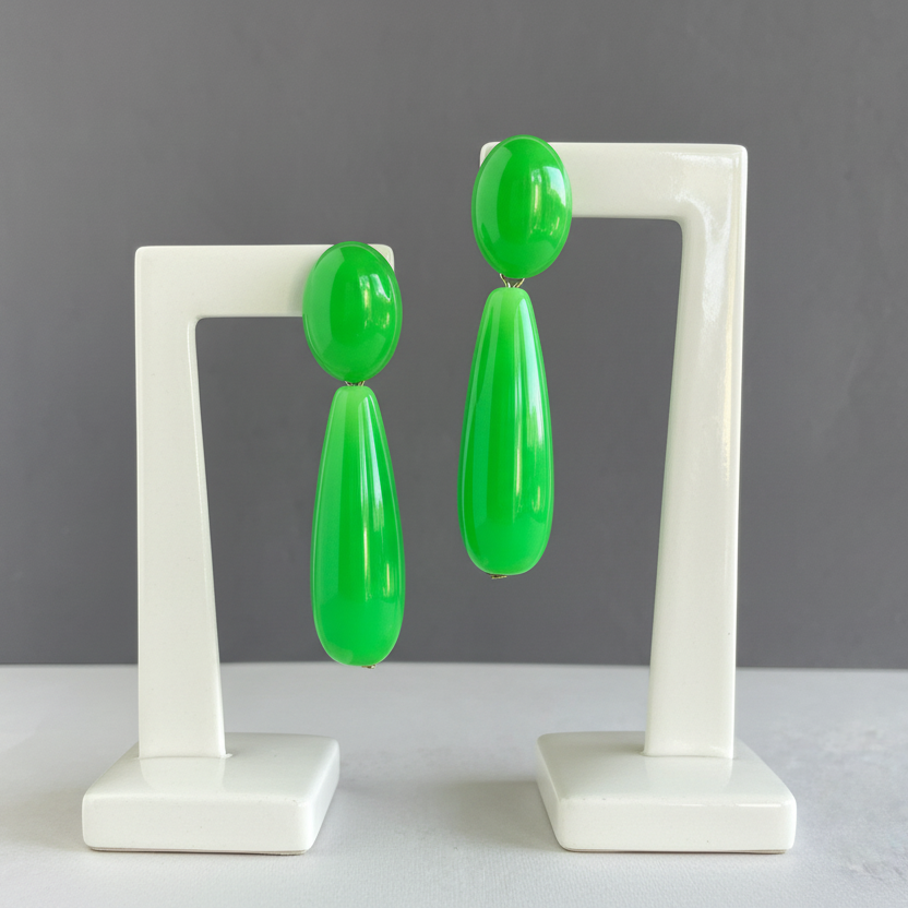 Jade Green Teardrop Earrings